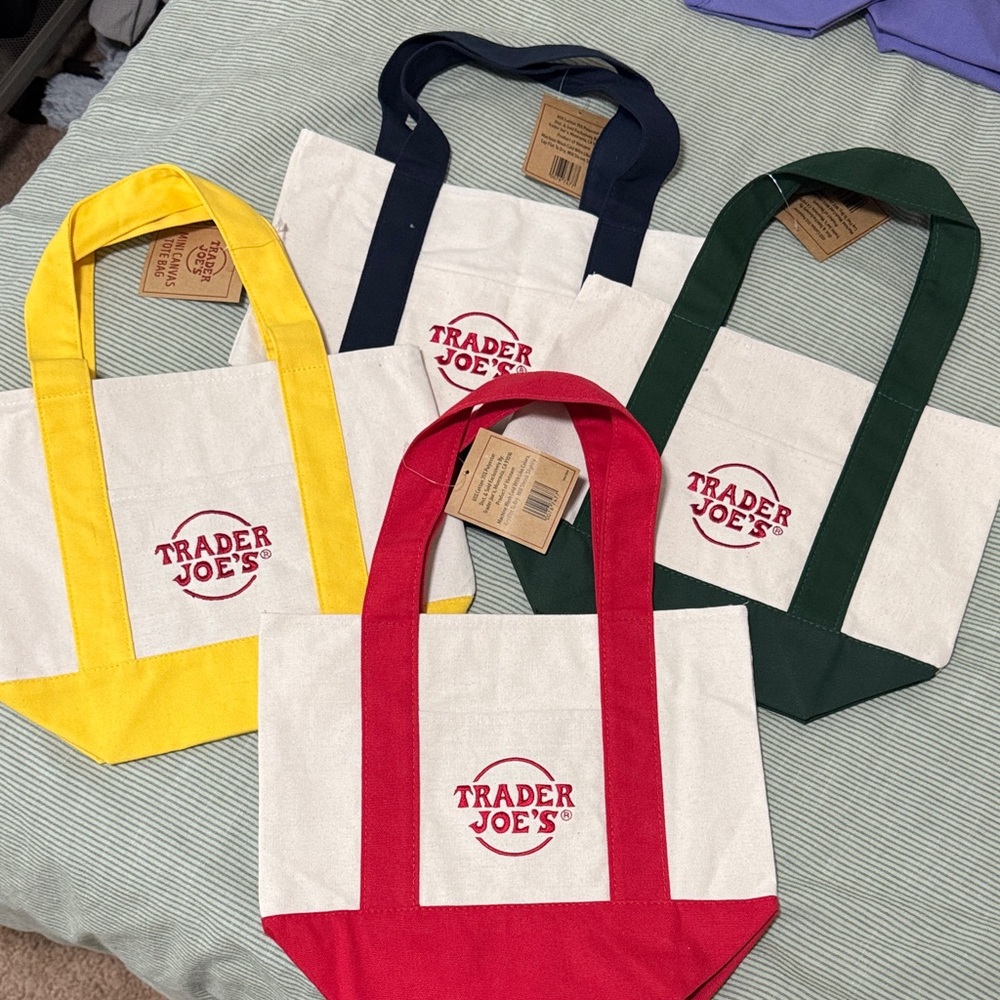 Trader Joe's Mini Canvas Tote Bag Collection